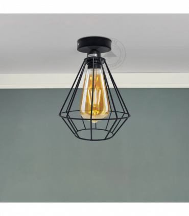 Vintage Industrial Geometric Diamond Shaped  E27 Light Fitting 60W Lighting Bulb Holder