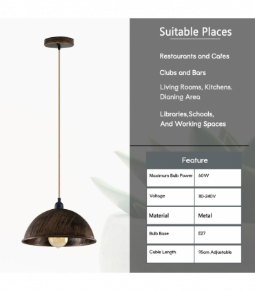 Vintage Industrial Lights Ceiling Chandelier  E27 Pendant Light Lamp Fixture