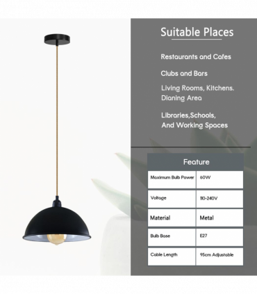 Vintage Industrial Lights Ceiling Chandelier  E27 Pendant Light Lamp Fixture