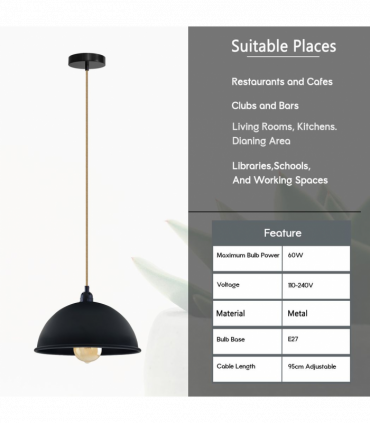 Vintage Industrial Lights Ceiling Chandelier  E27 Pendant Light Lamp Fixture