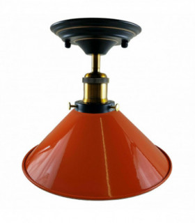 Vintage Industrial Metal Cone Shade Flush Mount Ceiling Light
