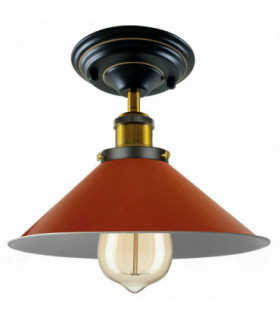 Vintage Industrial Metal Cone Shade Flush Mount Ceiling Light