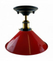 Vintage Industrial Metal Cone Shade Flush Mount Ceiling Light
