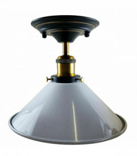 Vintage Industrial Metal Cone Shade Flush Mount Ceiling Light