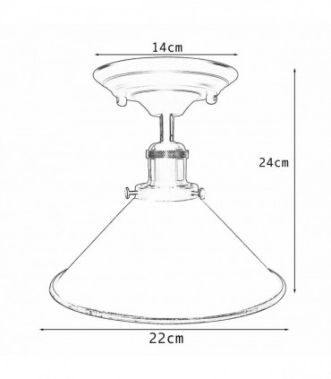 Vintage Industrial Metal Cone Shade Flush Mount Ceiling Light