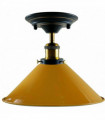 Vintage Industrial Metal Cone Shade Flush Mount Ceiling Light