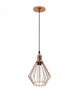 Vintage Industrial Metal Diamond Cage Ceiling Pendant Light Modern Hanging Lamps