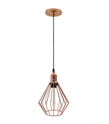 Vintage Industrial Metal Diamond Cage Ceiling Pendant Light Modern Hanging Lamps