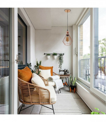 Vintage Industrial Metal Diamond Cage Ceiling Pendant Light Modern Hanging Lamps