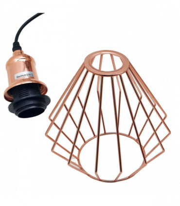 Vintage Industrial Metal Diamond Cage Ceiling Pendant Light Modern Hanging Lamps