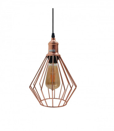 Vintage Industrial Metal Diamond Cage Ceiling Pendant Light Modern Hanging Lamps