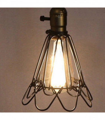 Vintage Industrial Metal Wire Cage Wall Lamp Guard Retro Light Shade Protection~1280