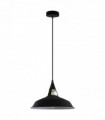 Vintage Industrial Retro Black Inner White Metal Pendant Lights UK E27 Holder