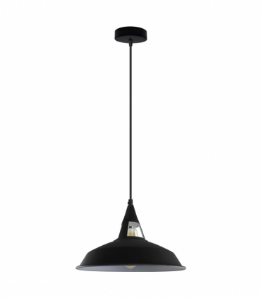 Vintage Industrial Retro Black Inner White Metal Pendant Lights UK E27 Holder