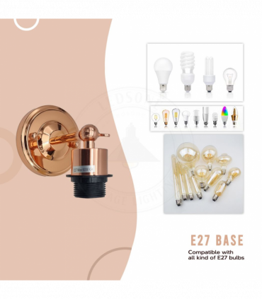 Vintage Industrial Rose Gold Retro Wall light Sturdy Metal Lamp Shade Lights Classic Style Electroplated Finish E27 lamp