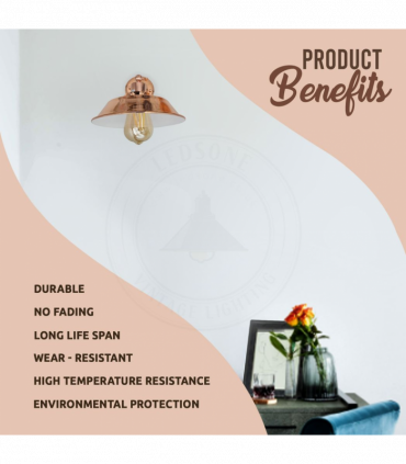 Vintage Industrial Rose Gold Retro Wall light Sturdy Metal Lamp Shade Lights Classic Style Electroplated Finish E27 lamp