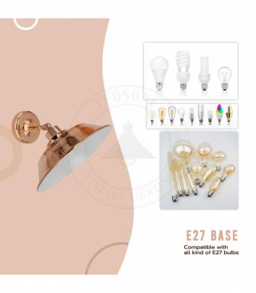 Vintage Industrial Rose Gold Retro Wall light Sturdy Metal Lamp Shade Lights Classic Style Electroplated Finish E27 lamp