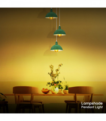 Vintage Industrial Round Three Outlet 21cm Pendant Light Green without bulb