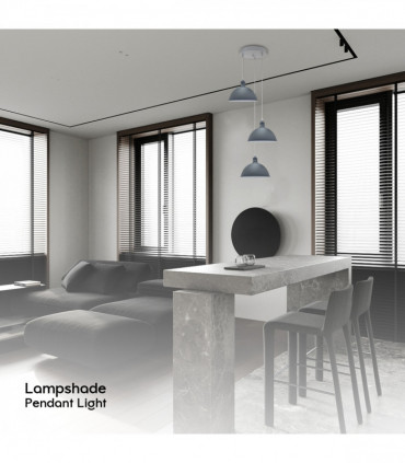 Vintage Industrial Round Three Outlet 21cm Pendant Light Grey without bulb