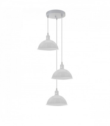 Vintage Industrial Round Three Outlet 21cm Pendant Light White without bulb