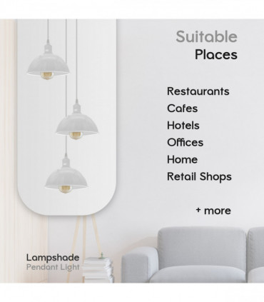 Vintage Industrial Round Three Outlet 21cm Pendant Light White without bulb