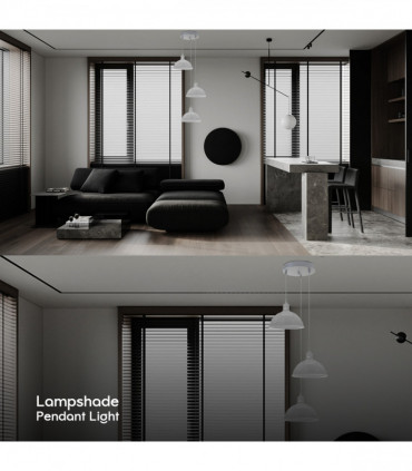 Vintage Industrial Round Three Outlet 21cm Pendant Light White without bulb