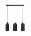 Vintage Industrial Rustic Red 3 Head Reactangle Pendant Cord  E27 Base Metal Brushed Light Fitting Barel Cage Lamp Shade