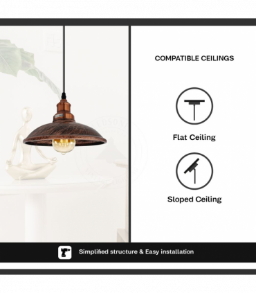 Vintage Industrial Rustic red  E27 Ceiling Hanging Light Shade Loft Style Metal Ceiling Pendant Lamp