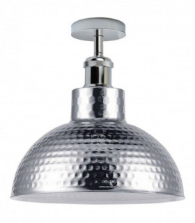 Vintage Industrial Style Flush Mount Metal Chrome Ceiling Light