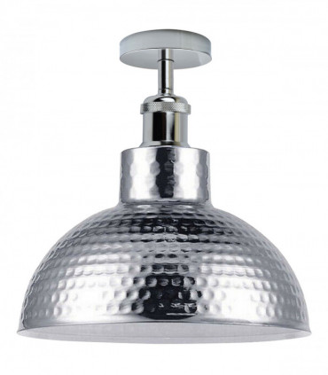 Vintage Industrial Style Flush Mount Metal Chrome Ceiling Light