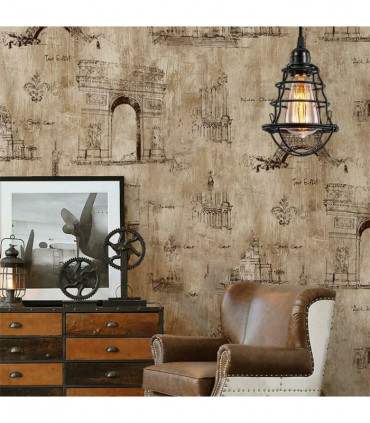 Vintage Modern Black Hanging Pendant Light Ceiling Lamp With95cm Adjustable Wire For Kitchen, Bedroom, Living room