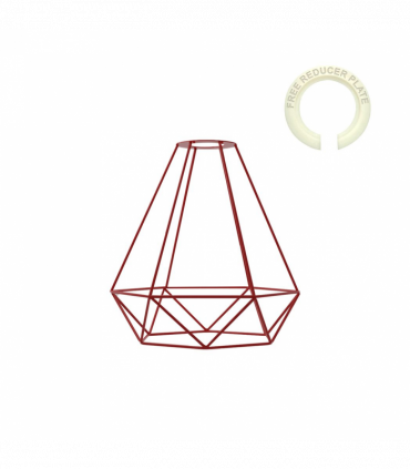 Vintage Red Metal Cage Industrial Wire Frame Pendant Light Loft Ceiling Lamp Shade~1902