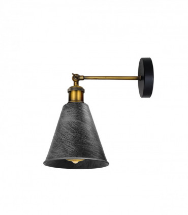 Vintage Retro Industrial Brushed Silver Wall sconce Metal Wall Light Wall Lamp Long Arm Neck Mount Easy fit