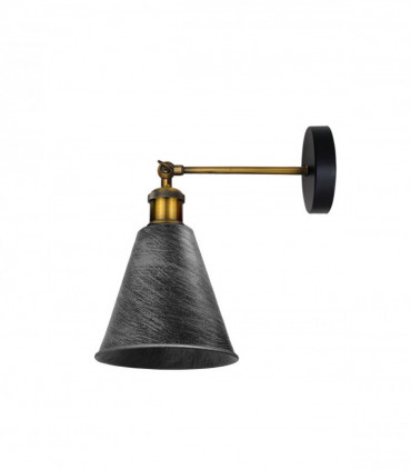 Vintage Retro Industrial Brushed Silver Wall sconce Metal Wall Light Wall Lamp Long Arm Neck Mount Easy fit