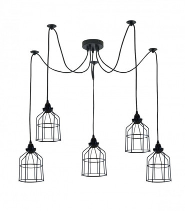 Vintage Retro Industrial Ceiling Cage Light Shade Spider Pendant Lamp Chandelier