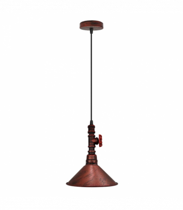 Vintage Rustic Red ceiling pendent light 22cm metal shade E2 adjustable cable