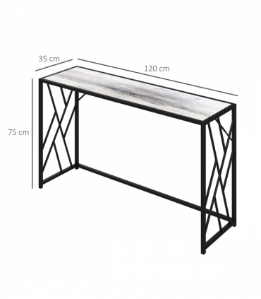 Vintage Sofa Table, Metal Frame Console Table for Hallway Living Room
