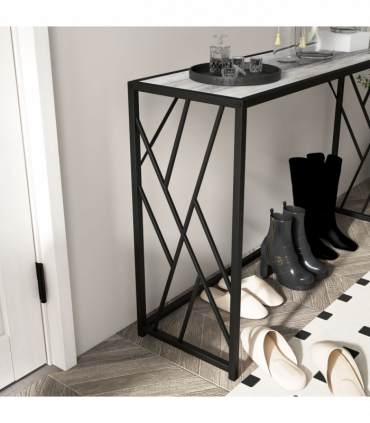Vintage Sofa Table, Metal Frame Console Table for Hallway Living Room