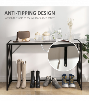 Vintage Sofa Table, Metal Frame Console Table for Hallway Living Room