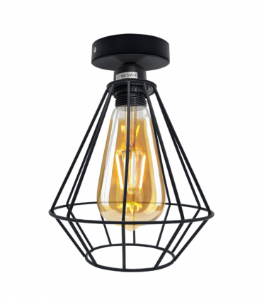 Vintage Wire Cage Ceiling Light Metal Round Ceiling Rose E27 Light Fitting 60W Lighting Bulb Holder