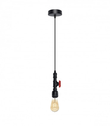 Vintage industrial Black metal pendant pipe light E27 adjustable cable