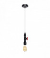 Vintage industrial Black metal pendant pipe light E27 adjustable cable