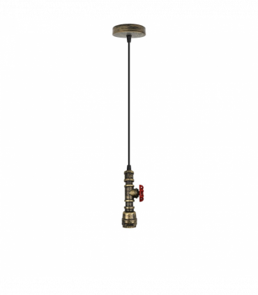 Vintage industrial Brushed Brass metal pendant pipe light E27 adjustable cable