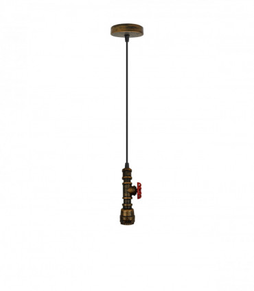 Vintage industrial Brushed copper metal pendant pipe light E27 adjustable cable
