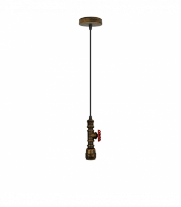 Vintage industrial Brushed copper metal pendant pipe light E27 adjustable cable