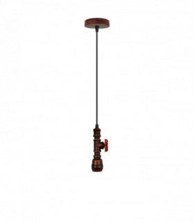 Vintage industrial Rustic Red metal pendant pipe light E27 adjustable cable