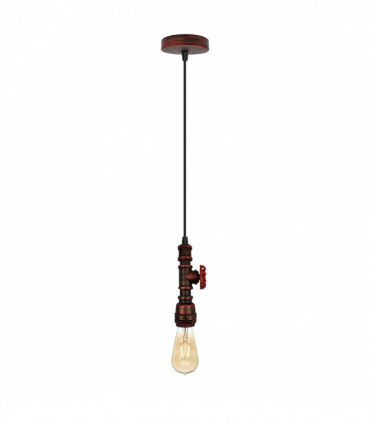 Vintage industrial Rustic Red metal pendant pipe light E27 adjustable cable