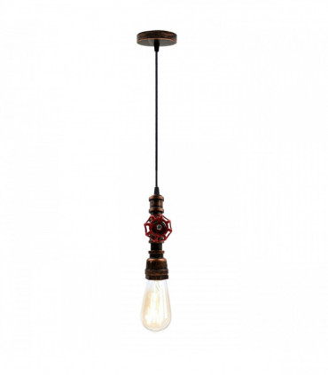 Vintage industrial Rustic Red metal pendant pipe light E27 adjustable cable