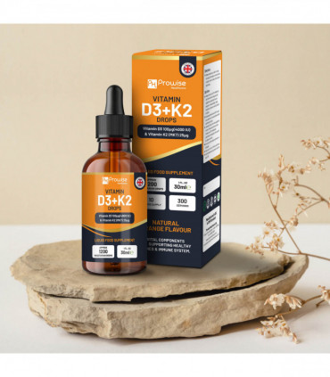 Vitamin D3 4000iu + K2 MK7 25µg Orange Liquid Drops I High Strength 30ml Bottle