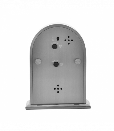 Wm.Widdop Arched Silver Aluminium Case Mantel Clock W2843